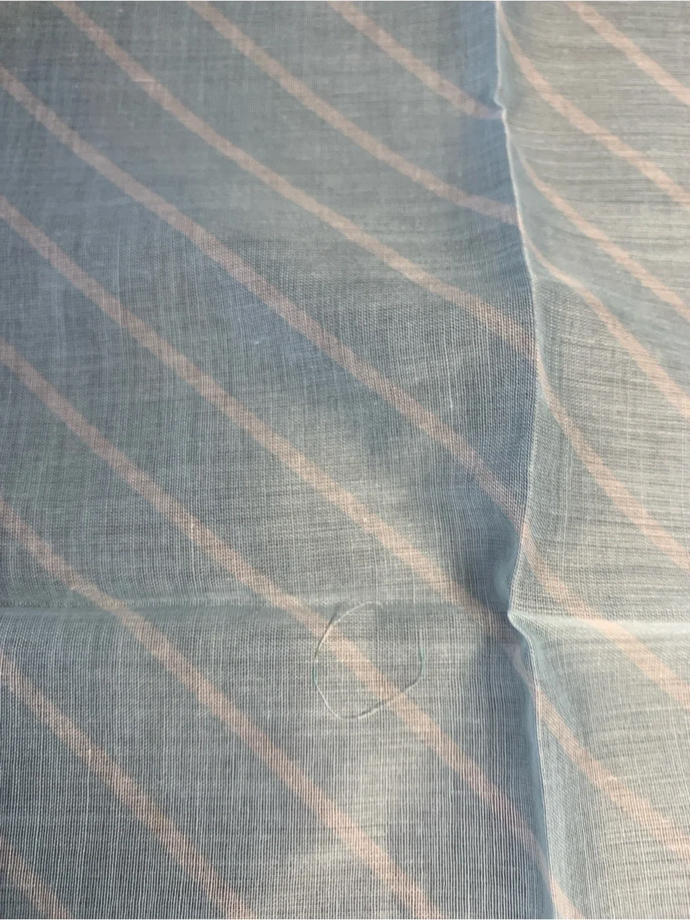 Dior Light Blue Cotton Scarf with Multicolor Houndstooth Border